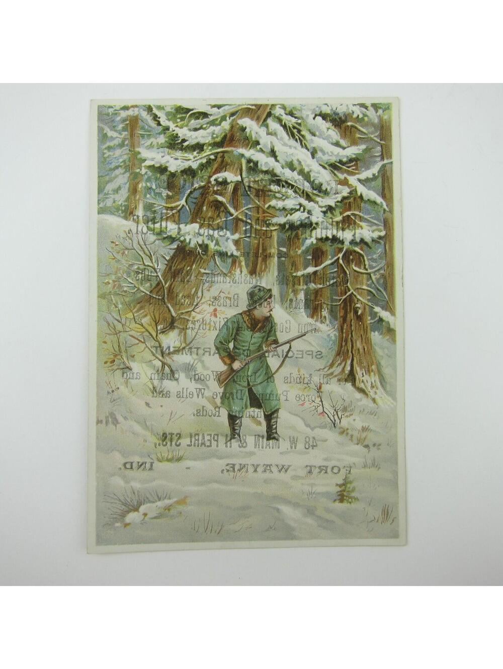 Victorian Trade Card Robert Spice Plumber Gas Fitter Fort Wayne Indiana Hunter